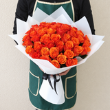 50 orange roses bouquet