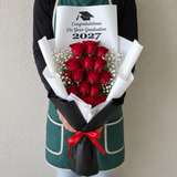 Graduation personalized 20 Red roses Bouquet
