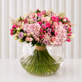Hydrangea & Rose in a Large Bowl Vase