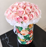 Colorful Round Box — Pink Roses