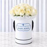 White Round Box & White Roses