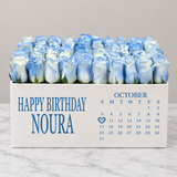 Light blue roses - white Super deluxe box - Calendar