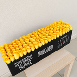 100 yellow Roses in A long box - Birthday