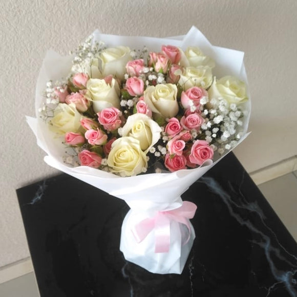 White roses and baby roses Bouquet