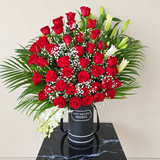Luxury Red Roses & Lilies Arrangement