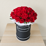 Black Round Box & Red Roses - Father’s Day