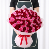 100 Pink and Red Roses Bouquet