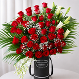 Luxury Red Roses & Lilies Arrangement