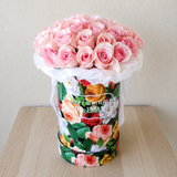 Colorful Round Box — Pink Roses