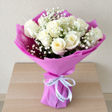12 white roses bouquet