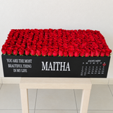 200 Red Roses in A Big long black box- Calendar