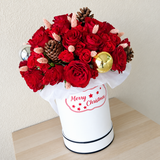 Merry Christmas Roses Box - Round