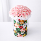 Colorful Round Box — Pink Roses