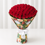 50 Red Roses Bouquet - Roses Delivery - colorful wrapping