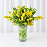 Yellow Tulips in A Vase