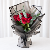Red Roses Bouquet with eucalyptus