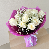 12 white roses bouquet