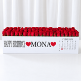 100 Red Roses in A long box