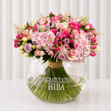 Hydrangea & Rose in a Large Bowl Vase