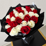 40 roses Bouquet - Red And White