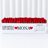 100 Red Roses in A long box - Calendar