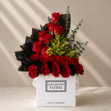White Box - Red Roses arrangement