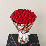 50 Red Roses Bouquet - Roses Delivery - colorful wrapping