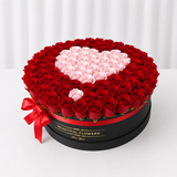 100 Red and Pink Roses - Large Round Box