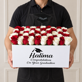 Red and white Roses box - Super deluxe