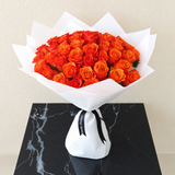 50 orange roses bouquet