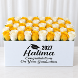 Yellow and white Roses box - Super deluxe