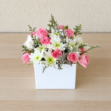 Mini flowers box - white and pink