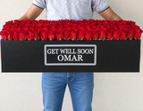 100 Red Roses in A long black box - Get Well Soon