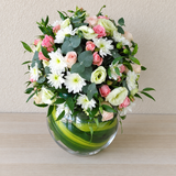 Assorted Flower Center Table Arrangement  - Centerpiece Fish bowl