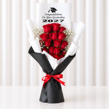 Graduation personalized 20 Red roses Bouquet