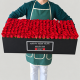 200 Red Roses in A long box