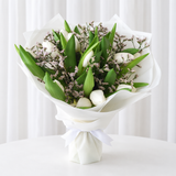 10 Tulips Bouquet - white Tulips