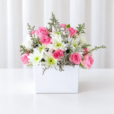 Mini flowers box - white and pink
