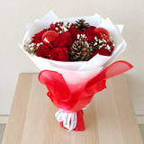 Christmas red roses bouquet
