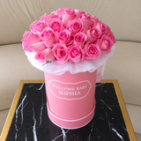Pink Round Box - Pink Roses