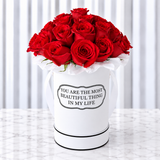 White Round Box & Red Roses
