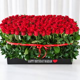 300 Red Roses in A Big long black box
