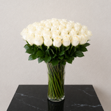 Classic White Roses Vase
