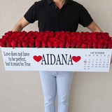 100 Red Roses in A long box - Calendar