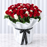 70 Red and white Roses Bouquet