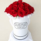 White Round Box & Red Roses