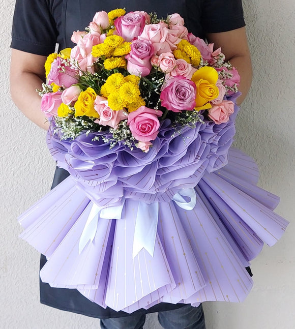 Assorted Purple Flowers Bouquet NEW