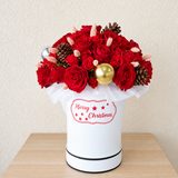 Merry Christmas Roses Box - Round