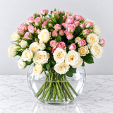 Baby rose in fish bowl - Pink & Peach