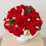 Merry Christmas Roses Box - Round